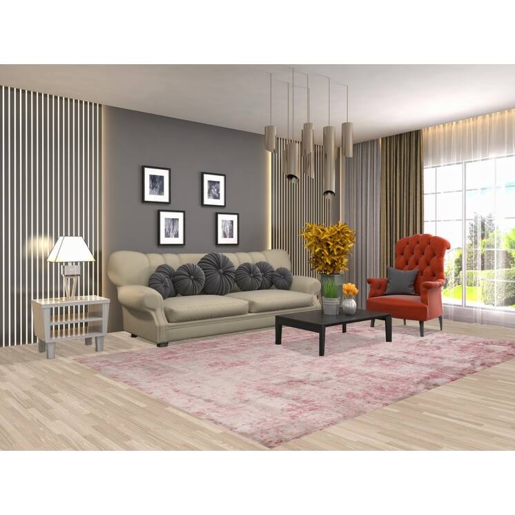 All-Over Abstract Modern Area Rug Handmade Wool Carpet - 6'6"x 9'9"