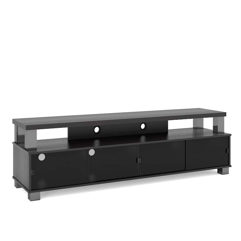 Extra-Wide TV Stand with Open and Closed Glass Storage, for TVs up to 95-Inches