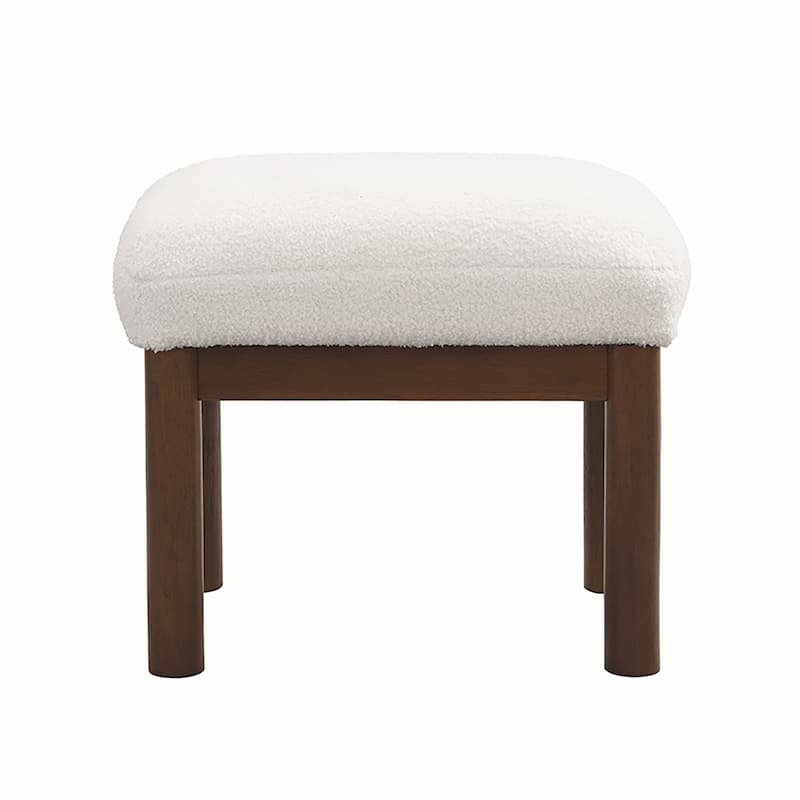 Solid Wood Frame Teddy ArmChair with Ottoman
