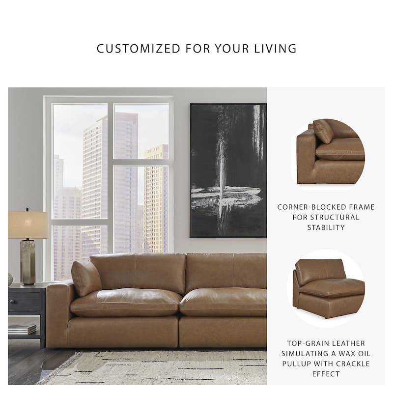 Signature Design by Ashley Emilia Caramel 3-Piece Sofa - 143"W x 43"D x 36"H