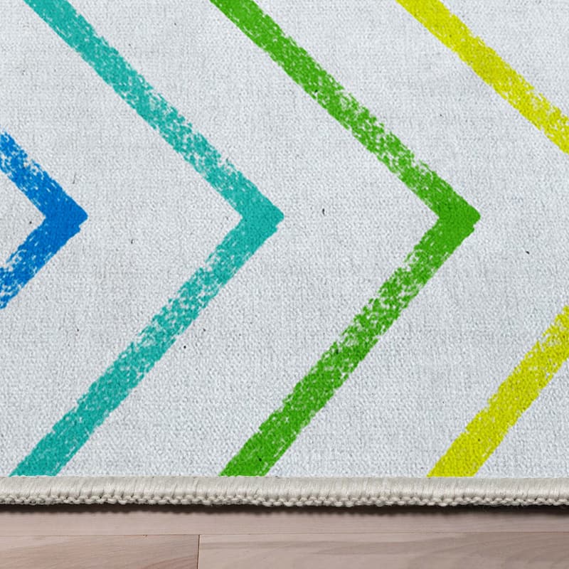 Crayola Zig Zag Multicolor Chevron Area Rug By Well Woven