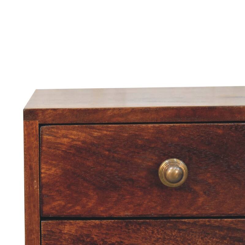 HomeRoots 22" Walnut Solid Wood Square Two Drawer Nightstand