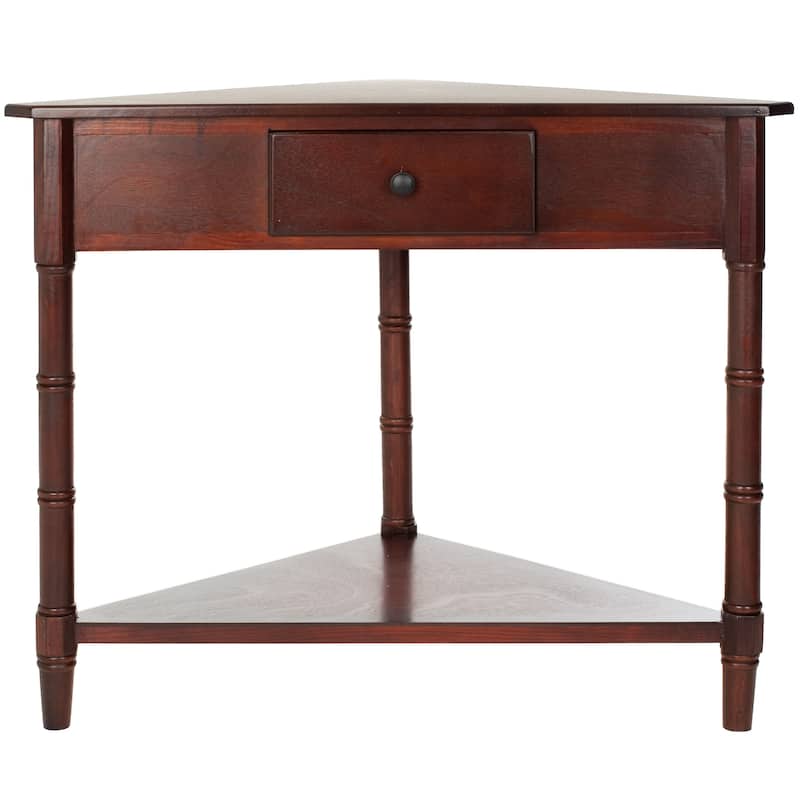 SAFAVIEH Calla Grey Corner Table - 33.9" x 17.3" x 28" - 34Wx17Dx28H - Dark Cherry