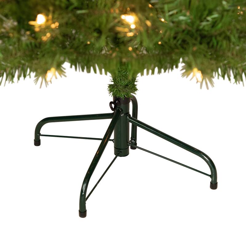 6' Pre-Lit Pine Artificial Wall Christmas Tree, Clear Lights - 6 Foot