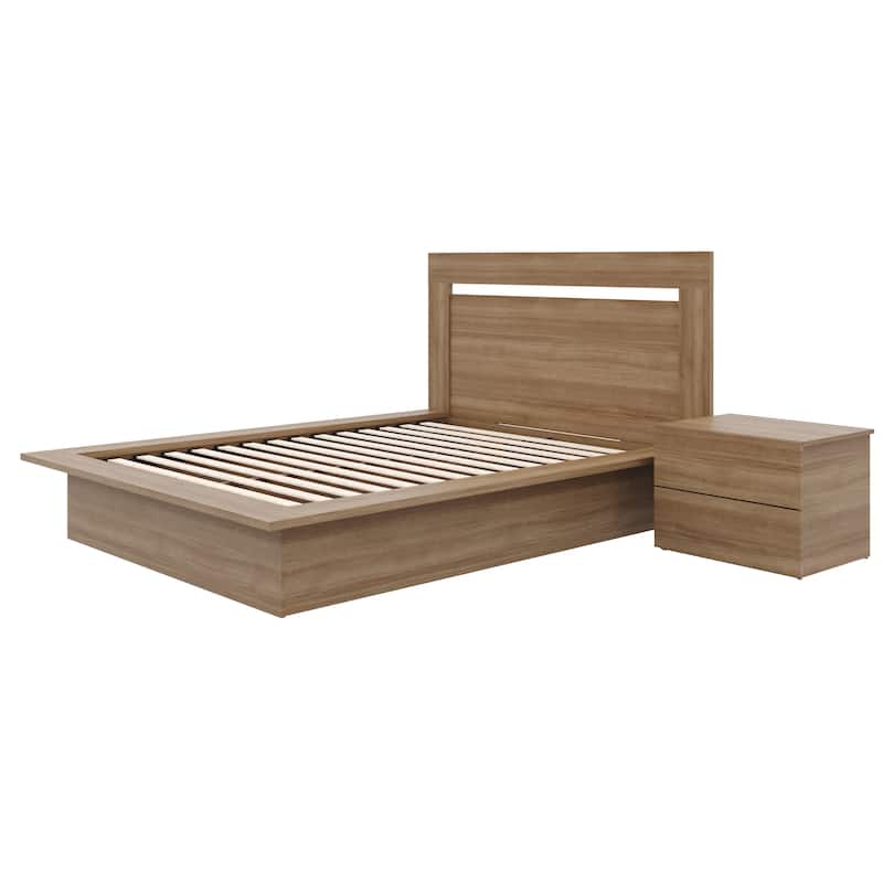 Malibu 3-Piece Bedroom Set with Bed, Headboard, and Nightstand