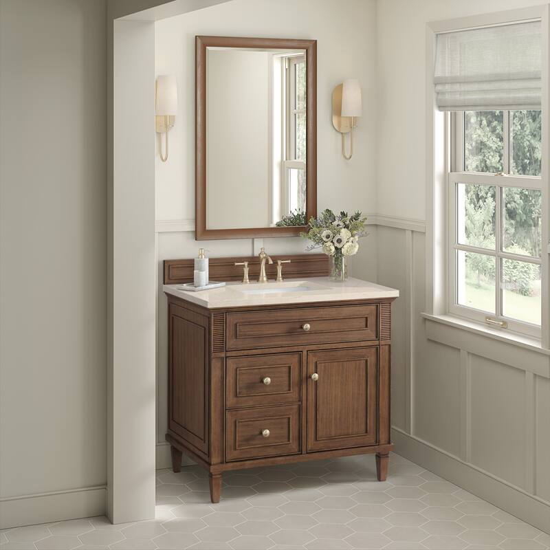 James Martin Vanities Lorelai 36" Single Vanity, Mid-Century Walnut