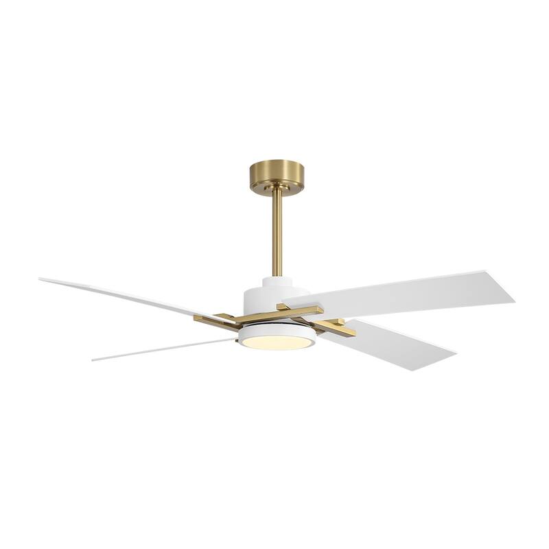 MLiAN 56 In./ 72 In. 4 Plywood Blades Indoor LED Light Ceiling Fan with Remote...