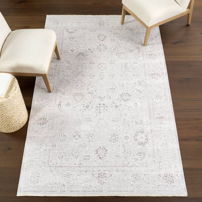 Nuloom Ayleen SpinClean Traditional Machine Washable Area Rug - 4' x 6' - Pink Beige - Rectangle