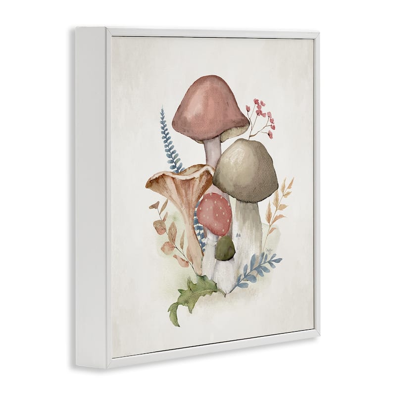 Stupell Pink Blooming Mushrooms Framed Giclee Art Design By Mollie B.