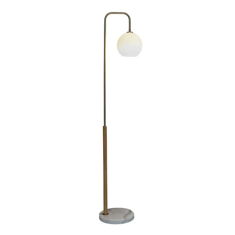 Tall Corner Floor Lamp, Standing Light for Living Room, Bedroom & Office Space Illumination, Solaris White Lampshade - White