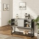 preview thumbnail 1 of 8, Buffet Sideboard Storage Bar Cabinet with Sliding Door
