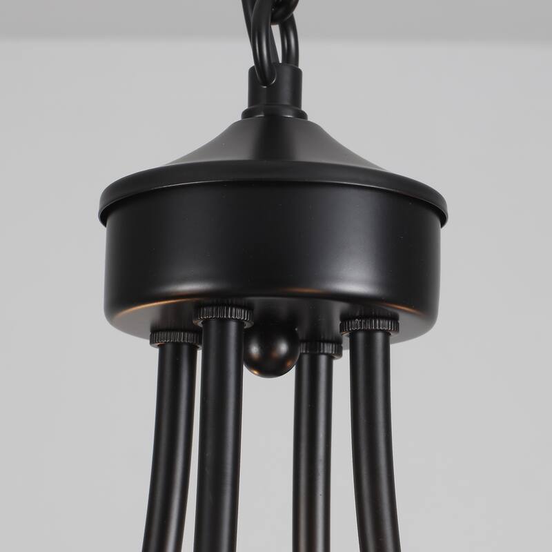 4-Light 12.99 in. Wagon Wheel Chandelier for Living Room Kitchen