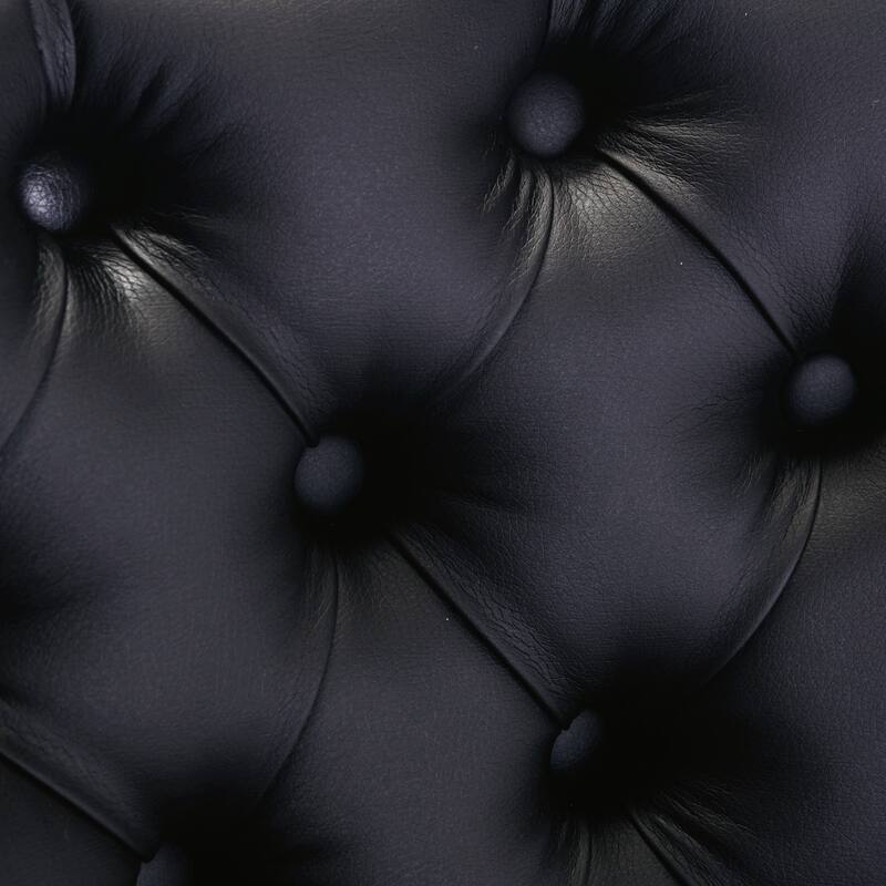 Roomfitters Tufted Dining Chair Set of 2, PU Leather & Velvet Upholstered Accent Chairs with Nailhead Trim