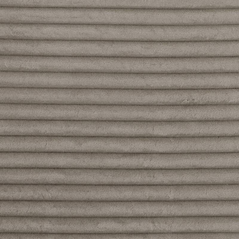 Rix Modern Ottoman, Taupe Gray Corduroy, 45 Inch Square, Black Feet