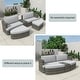 preview thumbnail 26 of 33, 5-piece Patio Aluminum Wicker Daybed Sectional Sofa Set with 1 Side Table and 2 Ottomans