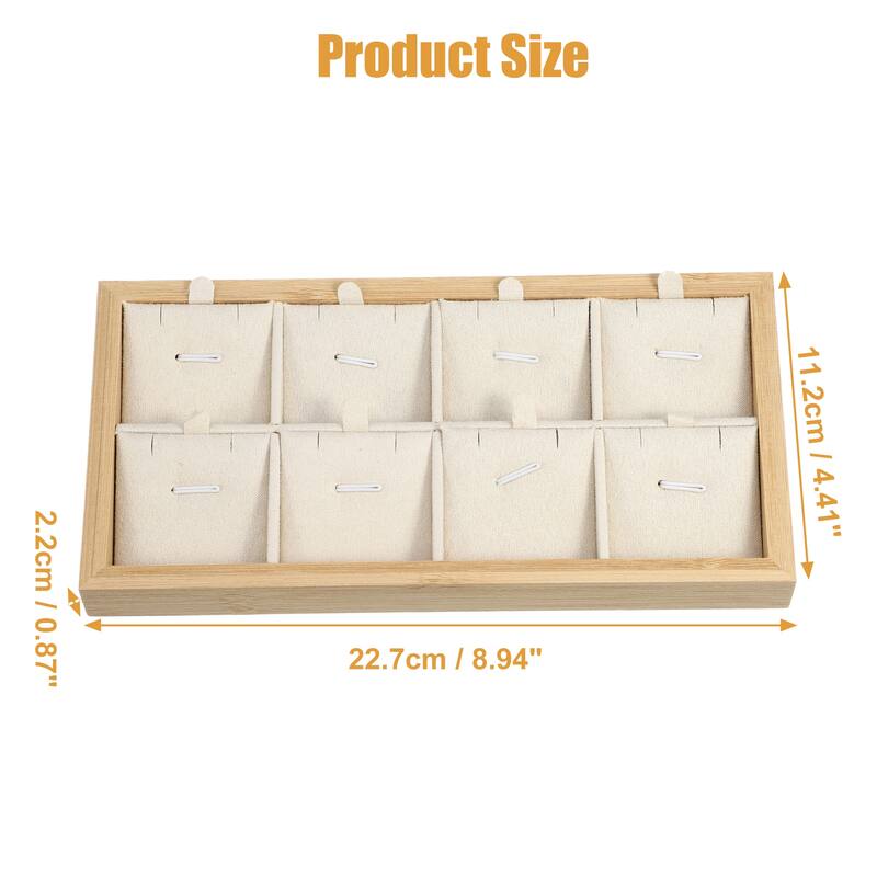 Bamboo Wood Pendant Tray, Stackable Storage Jewelry Tray Showcase Display Organizer for Pendants