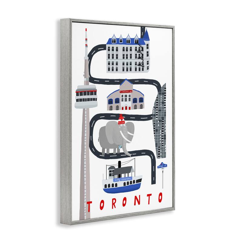 Stupell Toronto Whimsical Travel City Framed Giclee Art Design By Carla Daly