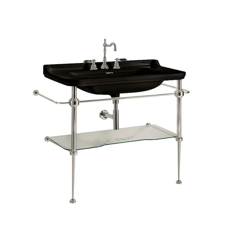 WS Bath Collections Waldorf 4142K4.03+9196K1 Waldorf 39-3/8" - Glossy Black, Polished Chrome