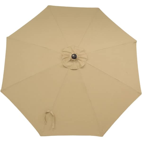 Shop Black Friday Deals On Sunnydaze 9 Foot Outdoor Aluminum Sunbrella Patio Umbrella Auto Tilt Beige Overstock 28728008