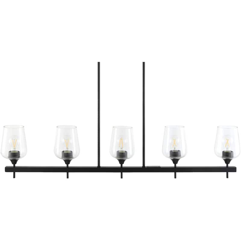 Livabliss Yueva Modern Chandelier - Black/Clear