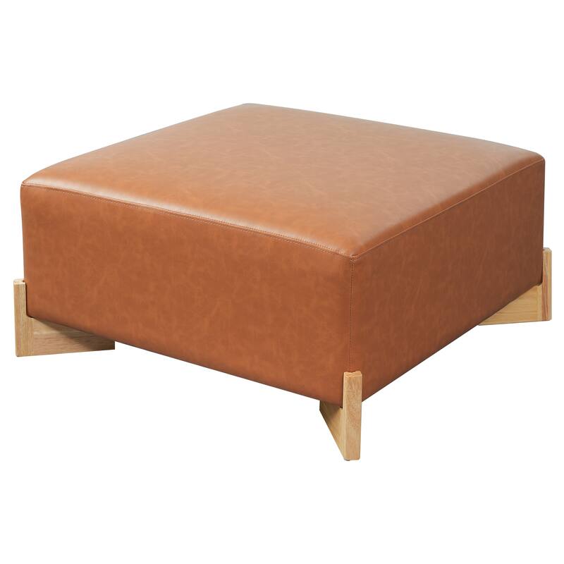 Christopher Knight Home - Arden Modern Upholstered Ottoman with Wooden Legs