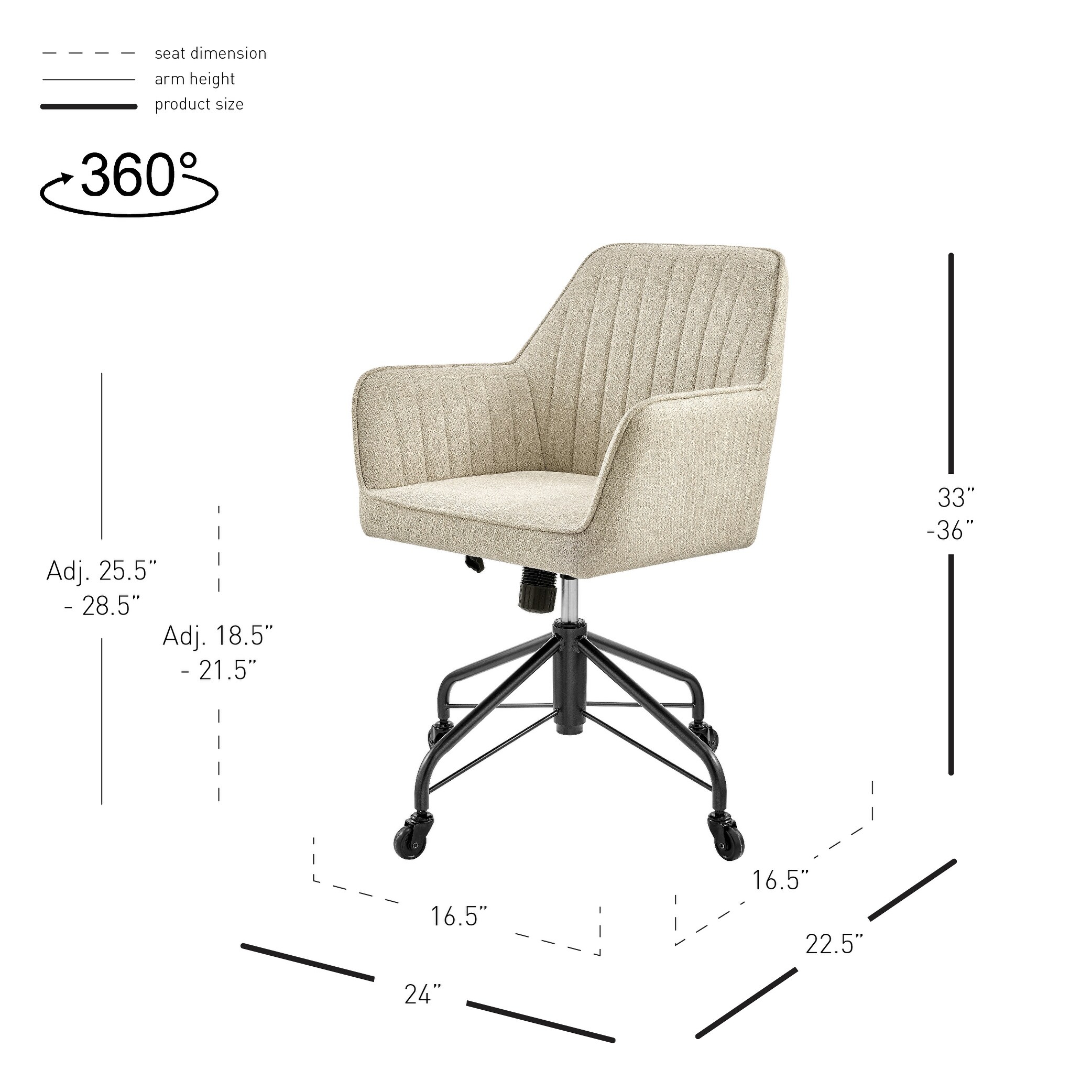 Thompson Fabric Swivel Office Arm Chair On Sale Bed Bath