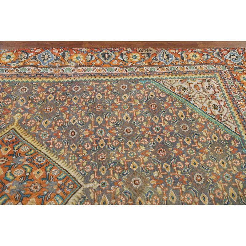 Hand Knotted Oriental 100% Wool Carpet Traditional Medallion Multi-Colored Mahal Area Rug - 12' 0'' X 7' 10''