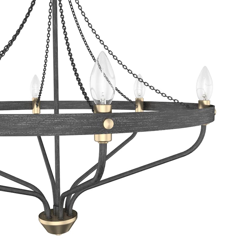 Hunter Merlin Geometric Metal Chandelier - Foyer, Dining Room, Living Room - Industrial, Contemporary