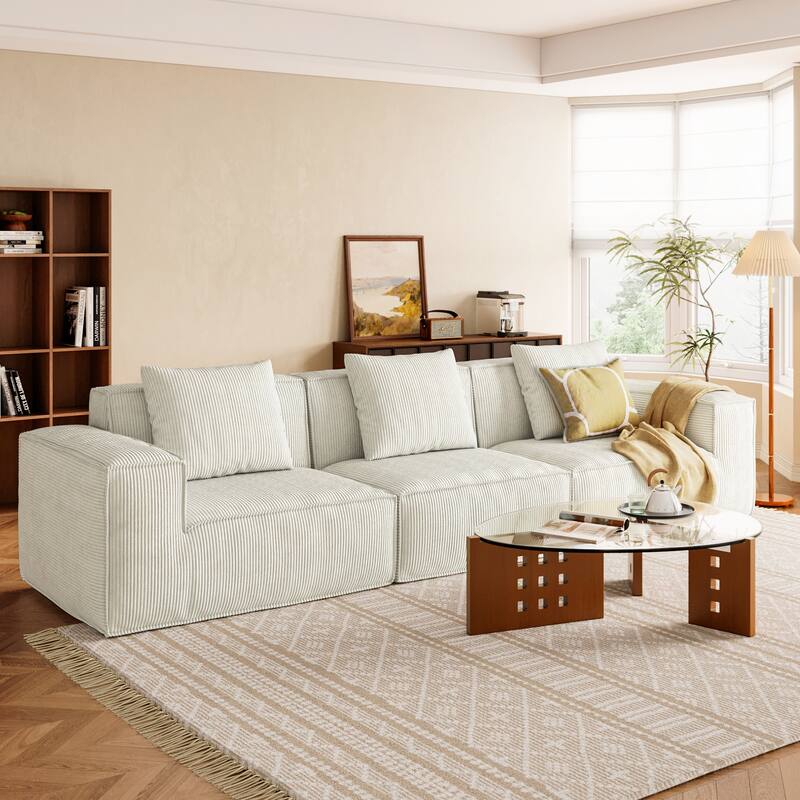 118-inch sofa can be converted into an oversized sofa bed,white