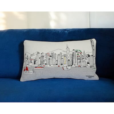 14" X 24" Cream Hometown Pride Wool Lumbar Throw Pillow