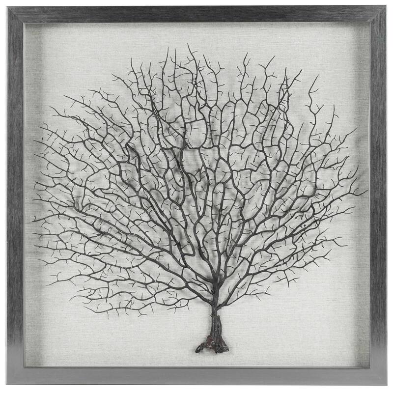 HUJI Silver Withered Tree Shadow Box Wall Decor
