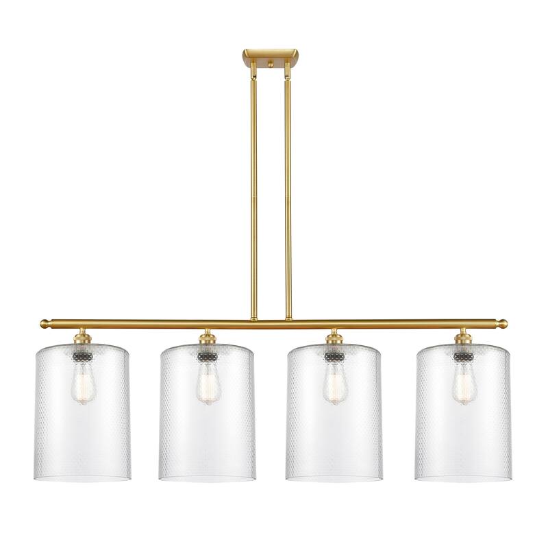 Innovations Lighting Cobbleskill - 4 Light 48" Island Light - Clear/Satin Gold
