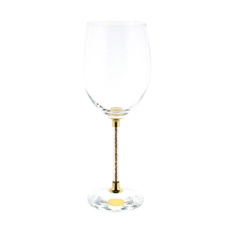 Sparkles Home Vetrina Stem Wine Glass - Set of 6 - Gold