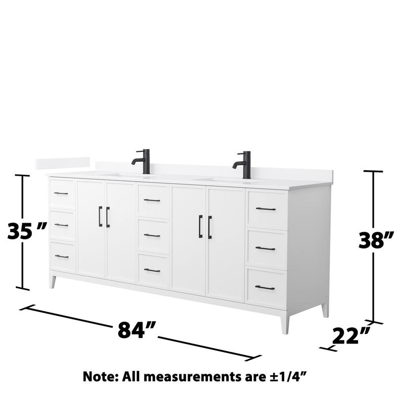 Wyndham Collection WCH717184D-QTZ-UNSMXX Elan 84" Free Standing Double