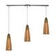 preview thumbnail 1 of 0, Glitzy 3-Light Linear Mini Pendant Fixture in Polished Chrome with Golden Bronze Plated Glass