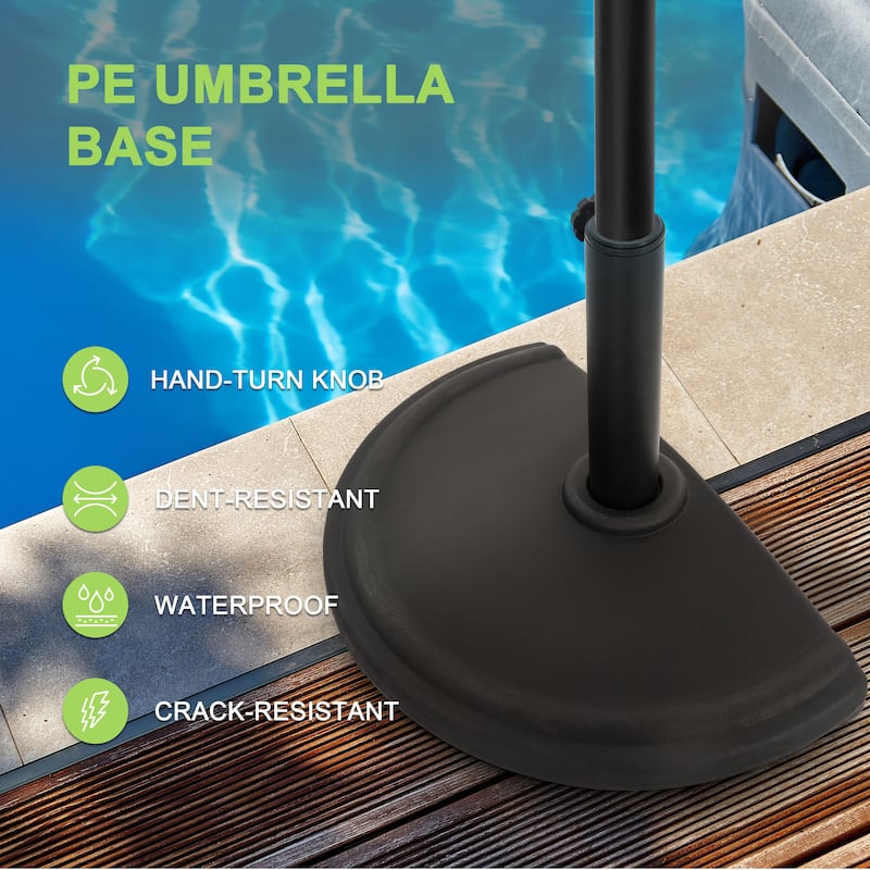 Patio 17.7’’ Half Round Umbrella Base, Weight Up to 20.9 LBS