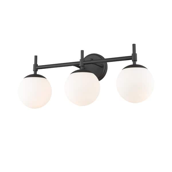 slide 2 of 20, 3 Light Bathroom Vanity Light in Multiple Finishes with Opal Glass Shades