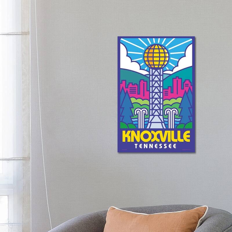 iCanvas "Knoxville Pop Art Travel Poster" by Jim Zahniser Canvas Print - 26x18x1.5