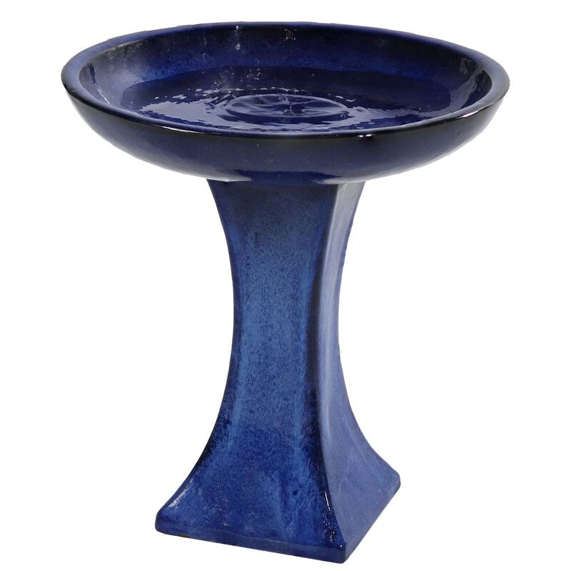 Sunnydaze Nantes Outdoor Ceramic Bird Bath - 16" H