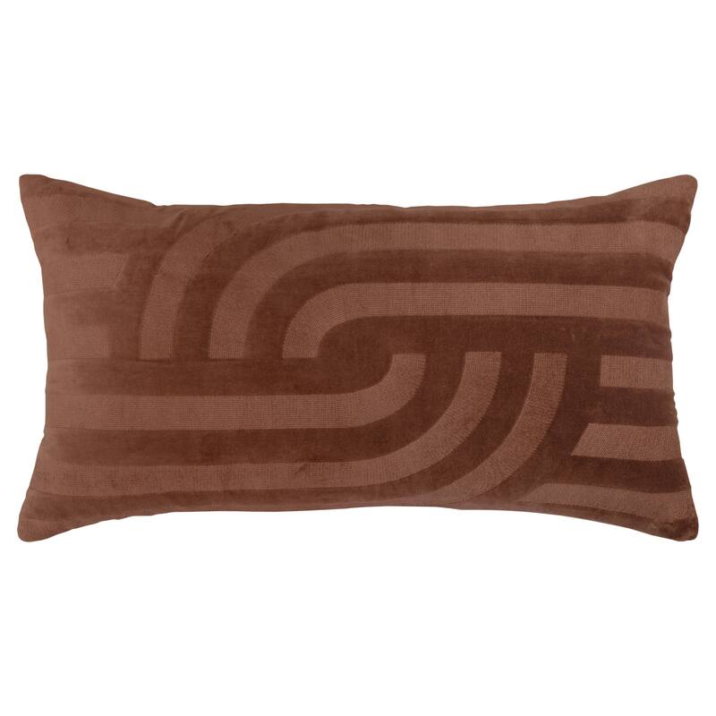 Rizzy Home Transitional Poly Filled Decorative Pillow 14"x26" - Brown