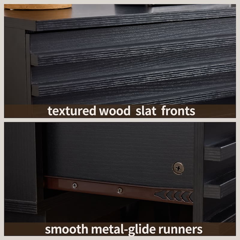 Fluted 4 Drawer Dresser 36" Tall Modern Chest of Drawers