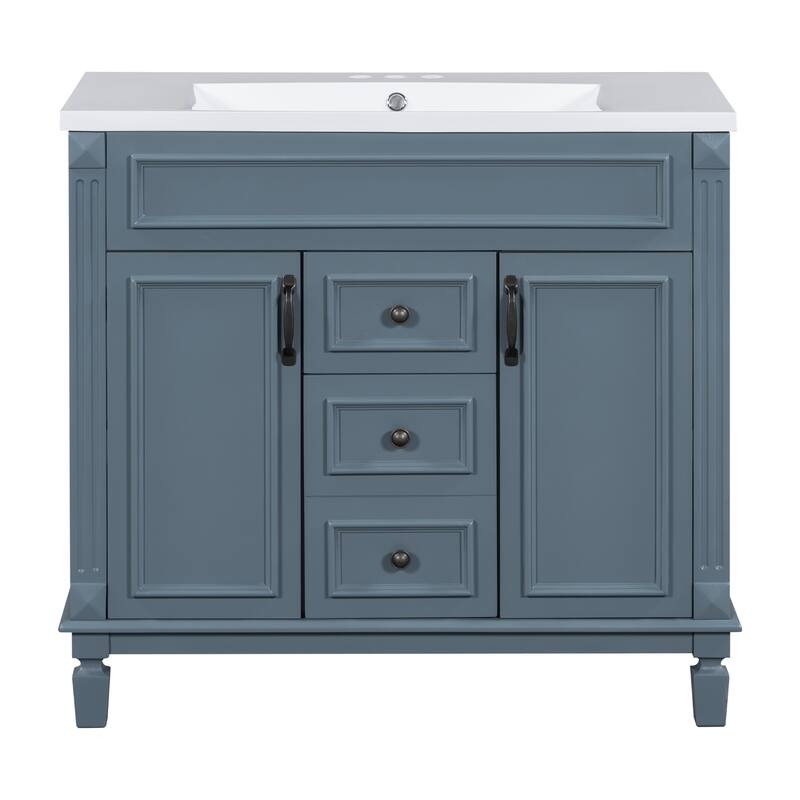 2 Drawers Bathroom Vanity with Top Sink