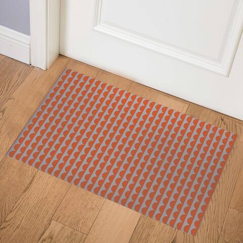MID CENTURY SCALLOP ORANGE Indoor Floor Mat by Kavka Designs