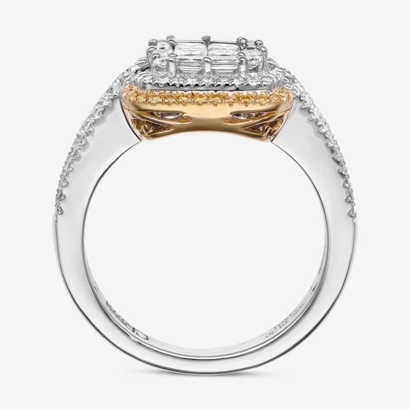 Gregg Ruth 18K Gold, White Diamond and Fancy Yellow Diamond Engagement Ring Sz. 6.5