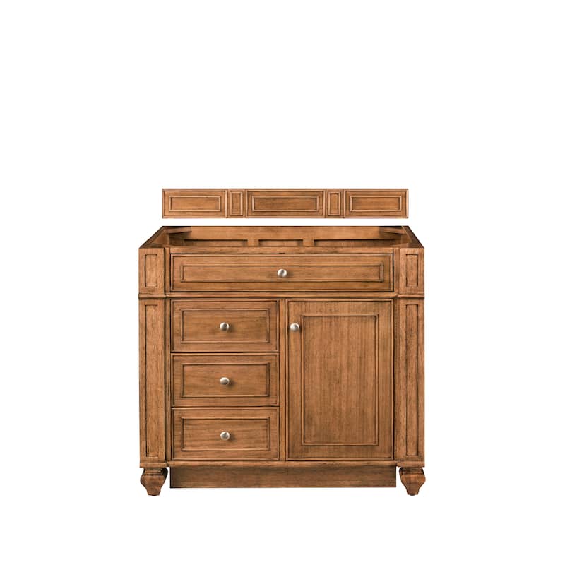James Martin Vanities Bristol 36" Single Vanity, Saddle Brown - Saddle Brown Cabinet Base Only - No Top