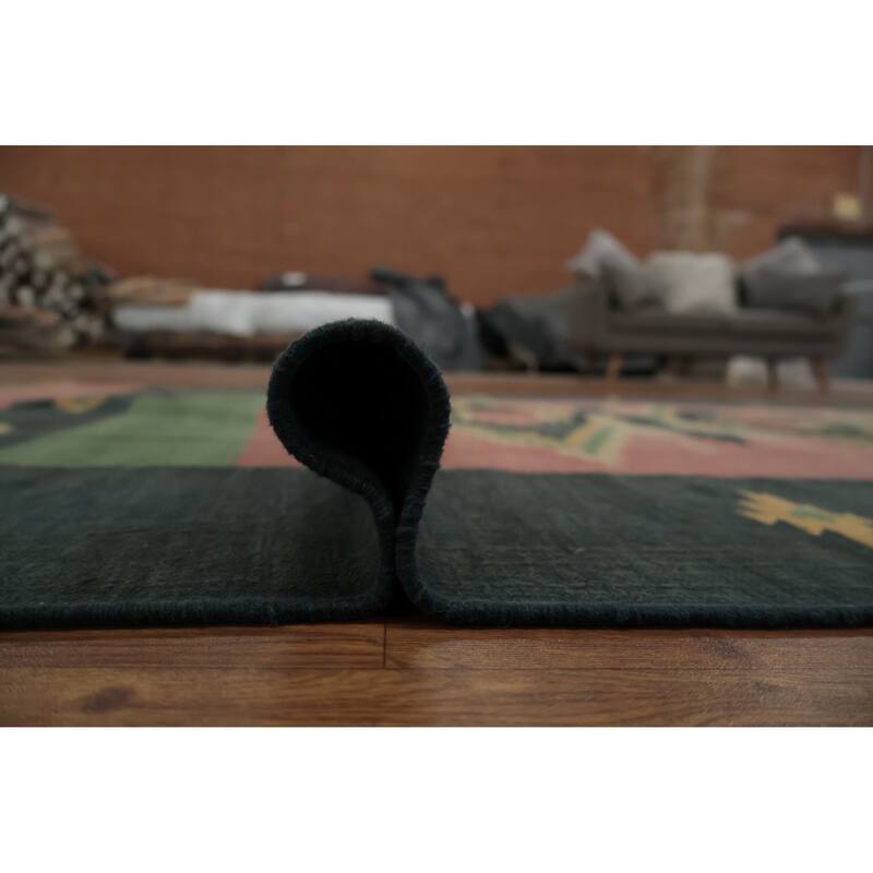 Hand Woven Oriental 100% Wool Carpet Southwestern Geometric Pink Kilim Area Rug - 8' 4'' X 5' 4''