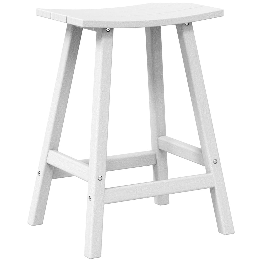 Laguna Hdpe All Weather Outdoor Patio 24" Saddle Seat Counter Stool