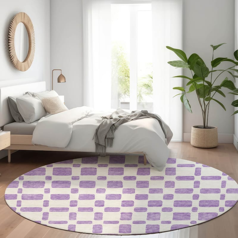 Premium Washable Super Soft Modern Hope Mayfield Rug - Purple - 8' x 8'