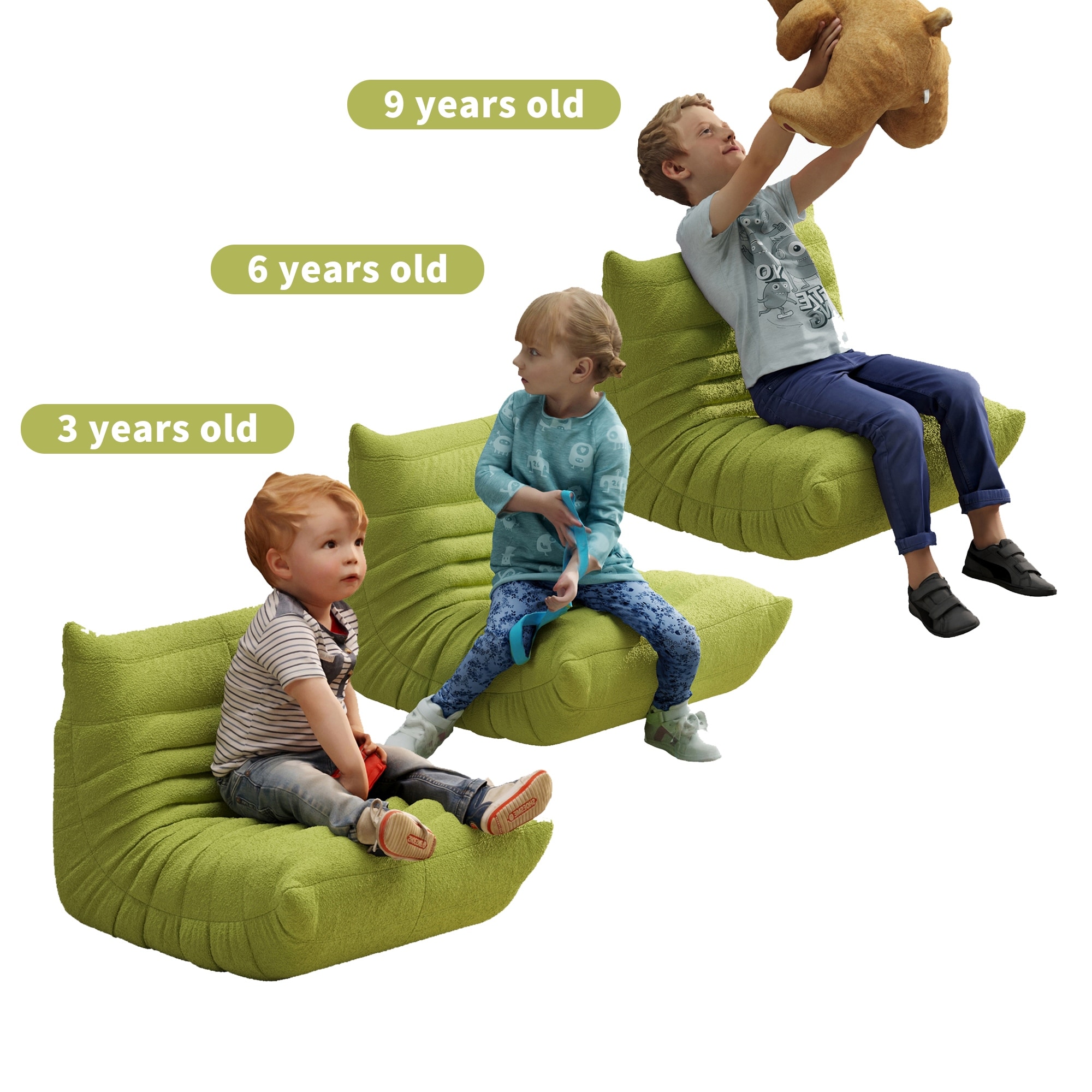 Bean Bag Chairs for Kids Comfortable Back Support Lazy Sofa