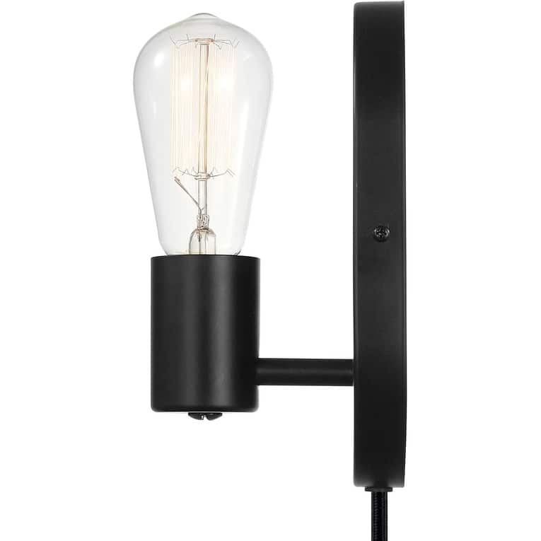 1-light wall sconce light matte black bedroom light metal mounting light